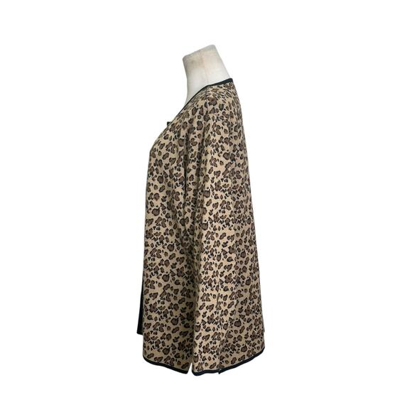 John Paul Richard leopard print long sleeves open front cardigan size XL - Picture 10 of 11